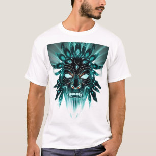 Camiseta Holograma - Camisa-T de Rosto Tribal