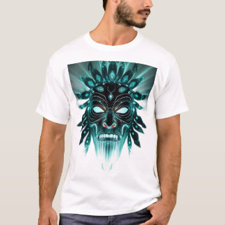 Camiseta Holograma - Camisa-T de Rosto Tribal