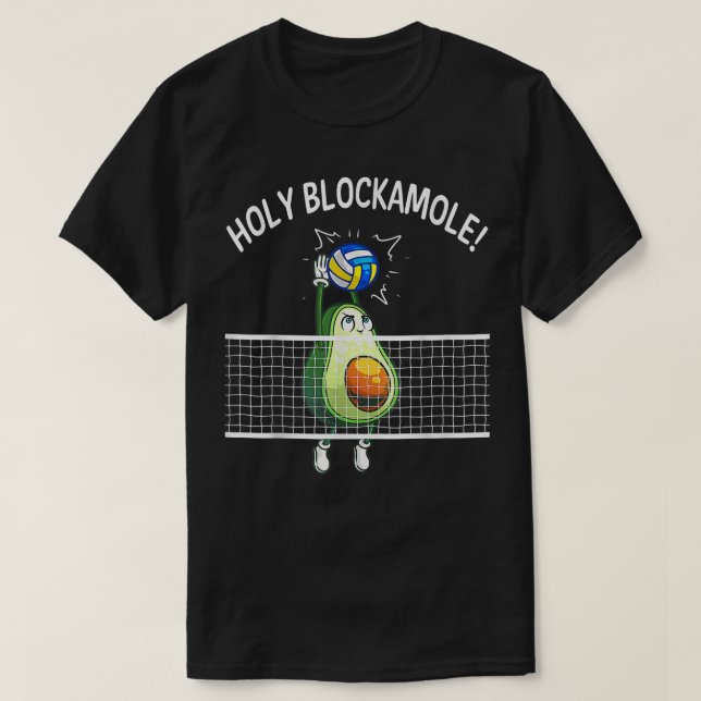 Camiseta Holy Blockamole Volleyball  Player Blocker Avocado (Frente do Design)