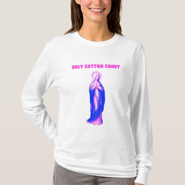 Camiseta Holy Cotton Candy Vierge Marie Rose et Bleue (Frente)