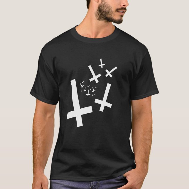 Camiseta Holy Crosses 666 Hail Satan (Frente)