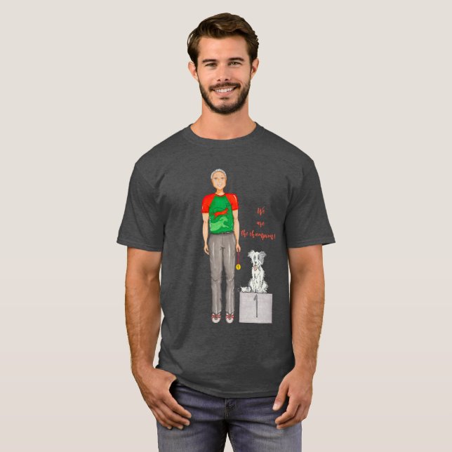 Camiseta Hombre con su perro ganando medalla  (Frente Completa)