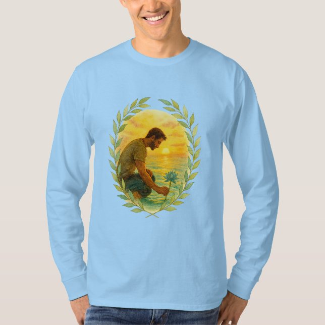 Camiseta hombre en el agua  (Frente)
