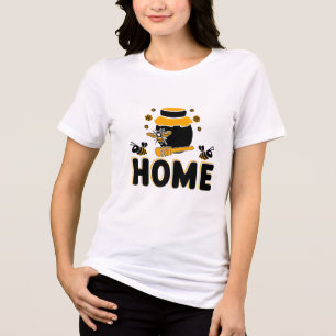 Camiseta "HOME" Abelha de Desenho e Pote de Mel