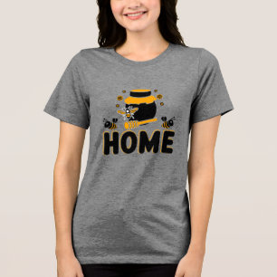 Camiseta "HOME" Abelha de Desenho e Pote de Mel