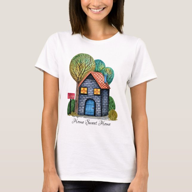 Camiseta Home Art Bonito De Aquarela (Frente)
