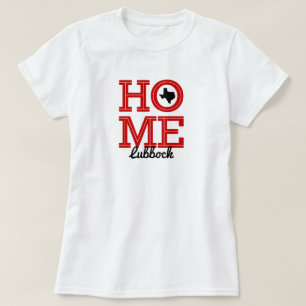 Camiseta HOME - Bold Letters & Texas Shape Raider Red