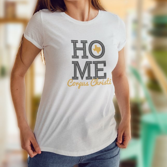 Camiseta HOME - Bold Letters & Texas Shforma Cinza Amarelo (Criador carregado)