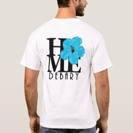 Camiseta HOME Debary Blue Hibiscus (impressão traseira)