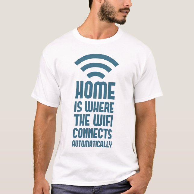 Camiseta Home é onde a WIFI se conecta automaticamente (Frente)