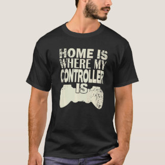 Camiseta Home É Onde Meu Controlador Está O Gamer Controlle