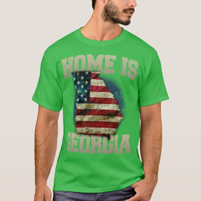 Camiseta Home is Georgia USA US map gift unique fans Proud  (Frente)