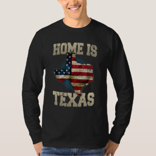 Camiseta Home Is Texas Vintage Usa Flag Texan Texas