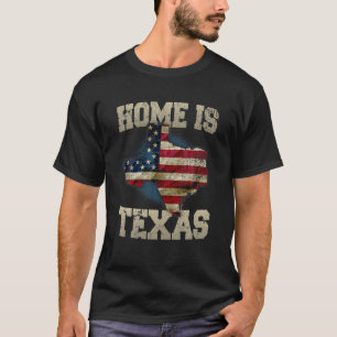 CAMISETA HOME IS TEXAS VINTAGE USA FLAG TEXAS