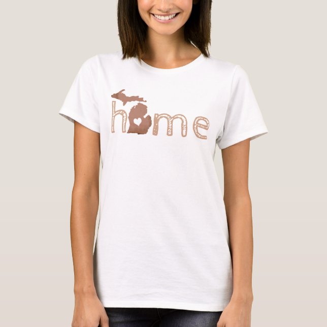 Camiseta Home Michigan Silhouette Copper Cheio State (Frente)