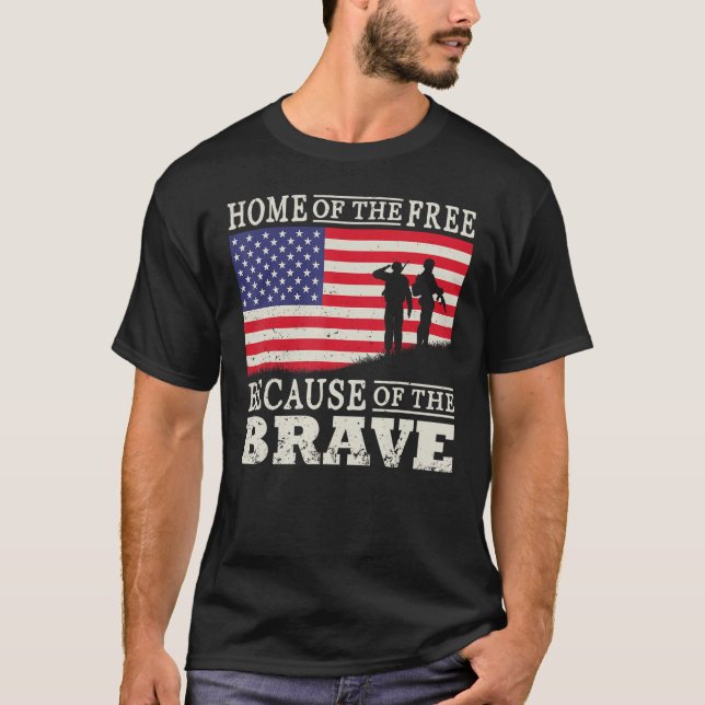 Camiseta Home Of The Free Because Of The Brave Military Ame (Frente)