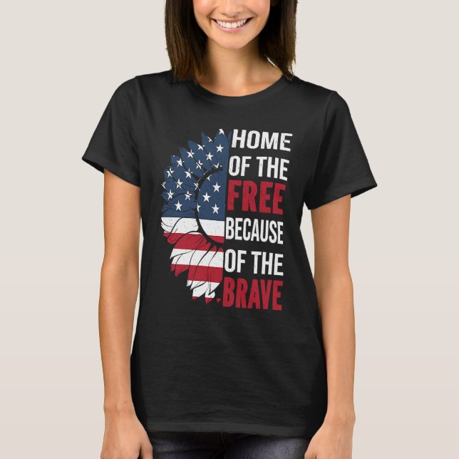 Camiseta Home Of The Free Because Of The Brave Patriotic Fl (Frente)