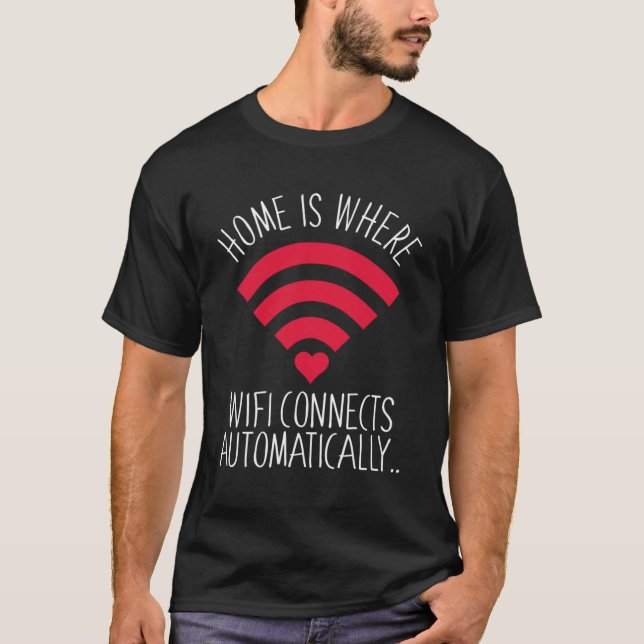 Camiseta Home Onde O Wifi Se Conecta Automaticamente Intern (Frente)