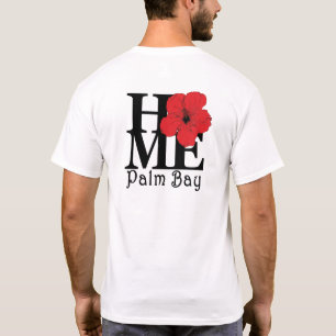 Camiseta HOME Palm Bay Red Hibiscus (Impressão traseira)