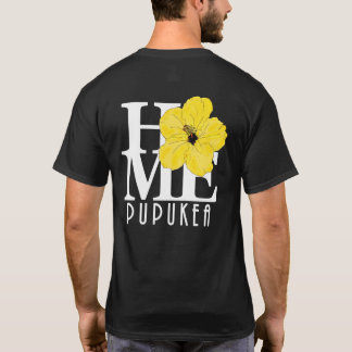 Camiseta HOME Pupukea Yellow Hibiscus (impressão traseira)