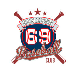 Camiseta Home Run 69 Tee Gráfico Engraçado do Clube Basebal