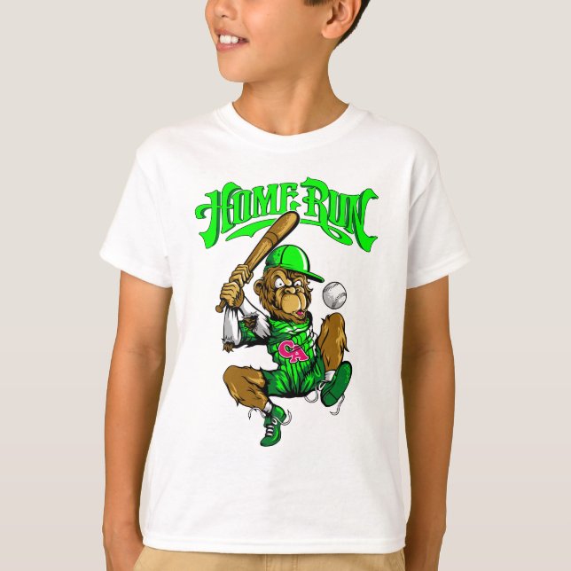 Camiseta Home Run Monkey Baseball (Frente)