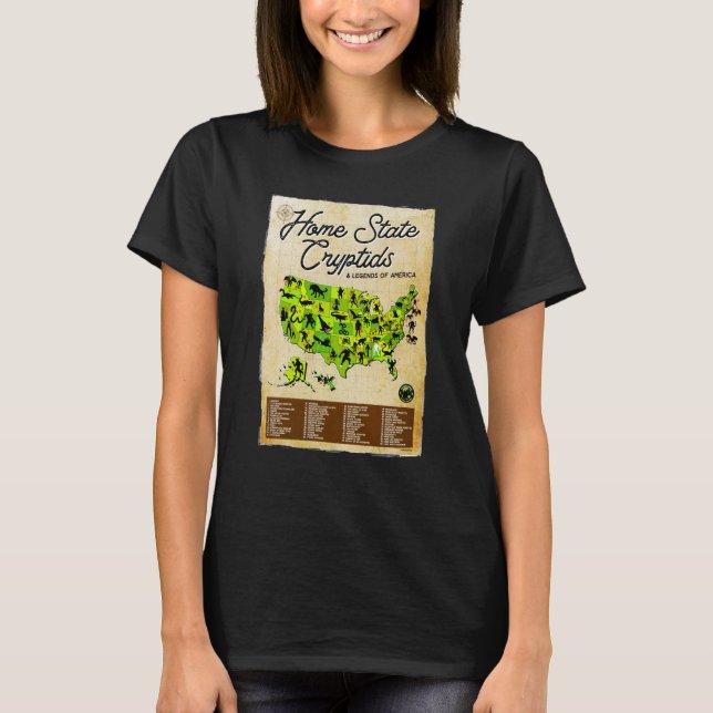 Camiseta Home State Cryptids & Legends of America Cryptozoo (Frente)
