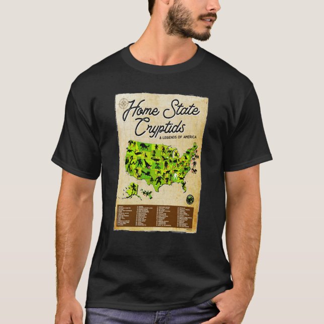 Camiseta Home State Cryptids & Legends of America Cryptozoo (Frente)