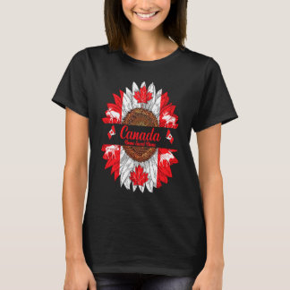 Camiseta Home Sweet Canada Sunflower Independence Day