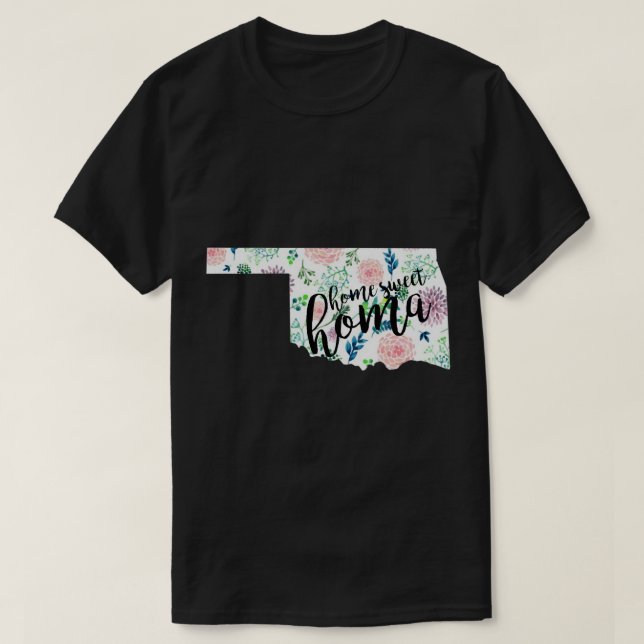 Camiseta Home Sweet Homa Floral Oklahoma (Frente do Design)