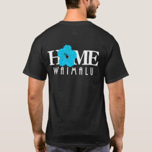 Camiseta HOME Waimalu Blue Hibiscus (impressão traseira)
