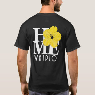 Camiseta HOME Waipio Yellow Hibiscus (impressão do dorso)