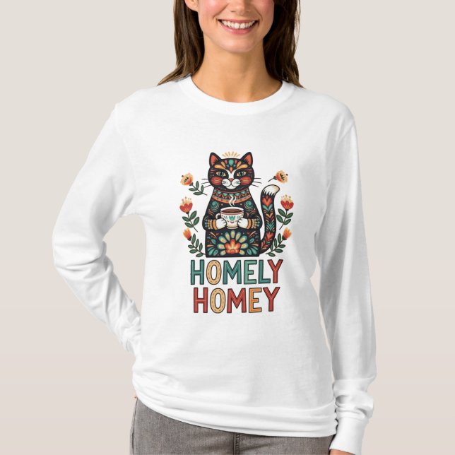 Camiseta Homely Homey aconchegante design (Frente)