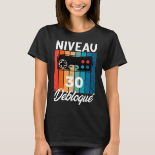 Camiseta Homem 30 Anos Aniversário Gamer Nível 30 Humor 1