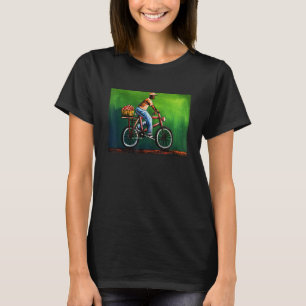 Camiseta Homem africano a andar de bicicleta Obra de arte