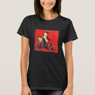 Camiseta Homem africano andando de bicicleta Arte colorida