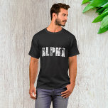 Camiseta Homem-Alfa<br><div class="desc">Para o homem do ginásio um design que diz alfa com um homem muscular. Esta design parece realmente eficaz nesta Camisa Mens T</div>