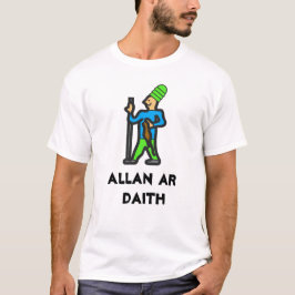 Camiseta Homem andando numa viagem e texto galês ALLAN AR D