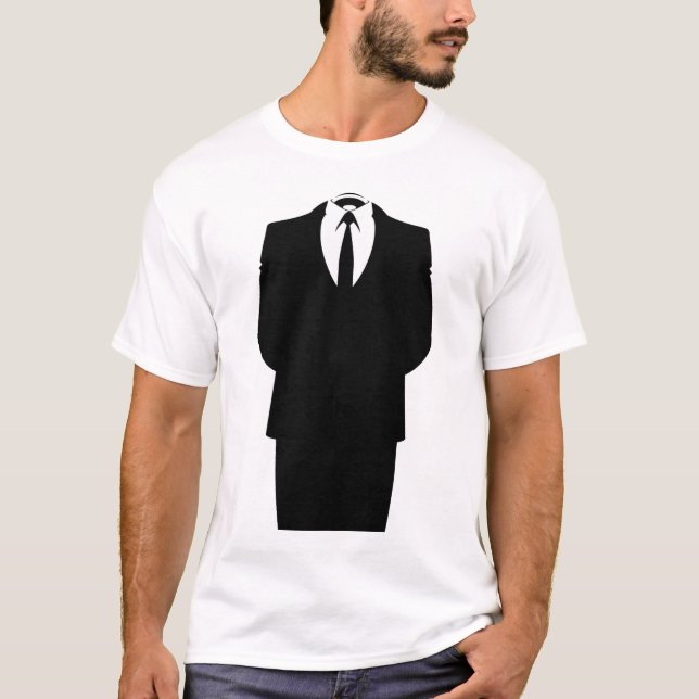 Camiseta homem anónimo do terno (Frente)