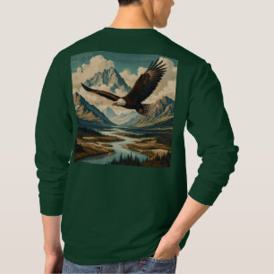 Camiseta Homem ao ar livre personalizado águia careca cordi