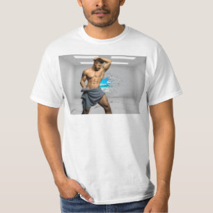 Camiseta Homem artístico de SlipperyJoe numa toalha branca