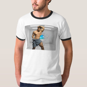 Camiseta Homem artístico de SlipperyJoe numa toalha branca
