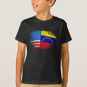 Camiseta Homem Bandeira Americana EUA Apoio Venezuela