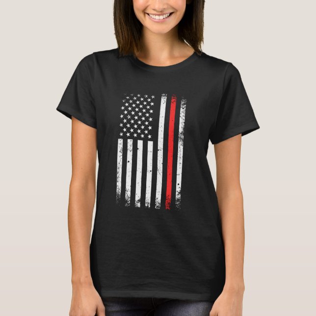 Camiseta Homem-Bandeira Americano, Homem-Bombeiro Orgulhoso (Frente)
