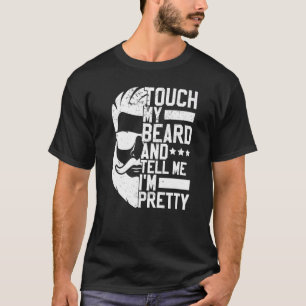 Camiseta Homem barbudo toca barba e me diz que sou Bonito
