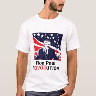 Camiseta Homem branco do t-shirt da revolução de Ron Paul