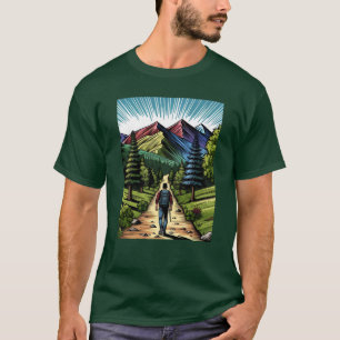 Camiseta Homem Caminhando pelas Trilhas