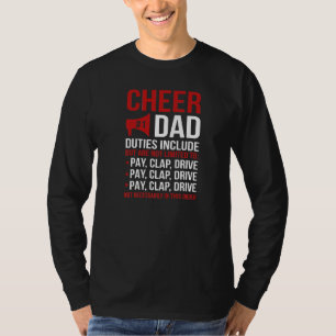 Camiseta Homem Cheer Papai Deveres Cheerleader Pai Cheerlea