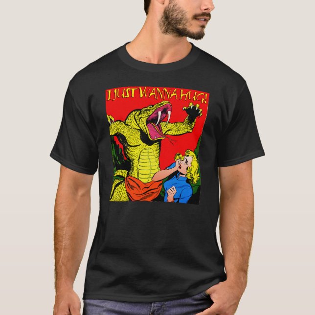 Camiseta Homem Cobra, só quero abraçar o dia das bruxas (Frente)