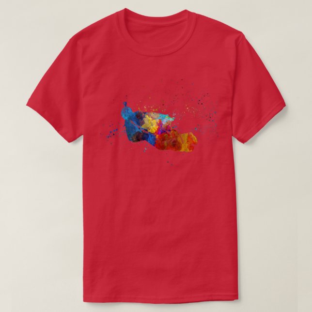 Camiseta Homem com asas na aquarela1 (Frente do Design)
